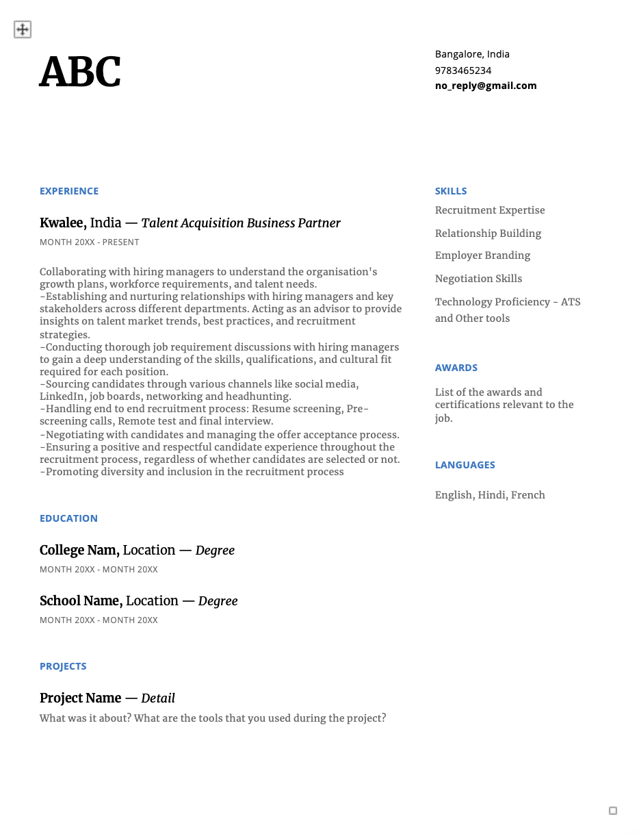 Resume Example